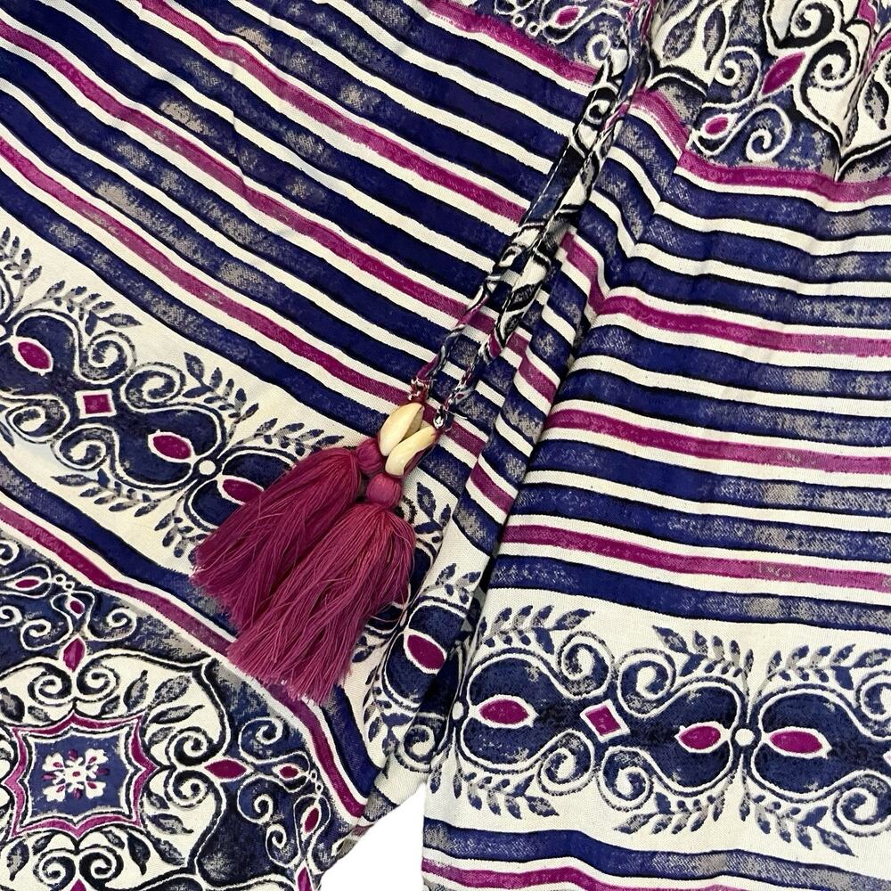 True Destinations Resort Wear Flare Pants Large Boho Mandala Vacation Beach - Picture 3 of 9